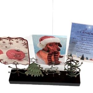 PIER 1 Imports Christmas Trees Wire Photo Picture Holders 12.5 x 6.5 x 2.5 in